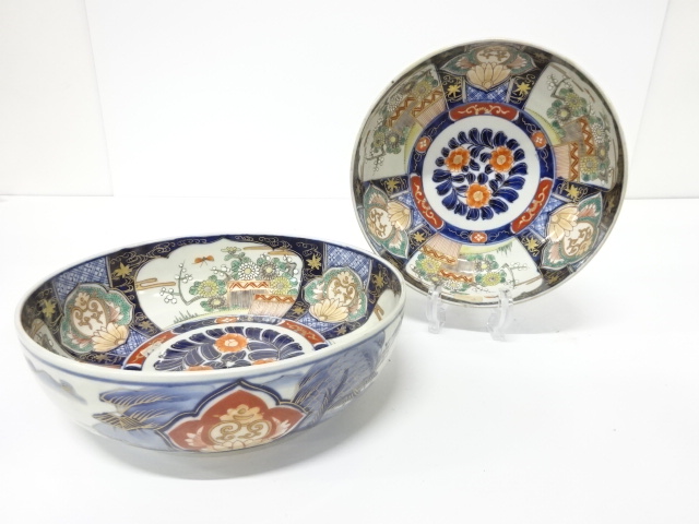 古伊万里　染付色絵　大小鉢